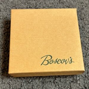 Boscovs Tan & Blue Gift Box Jewelry 3.75” x 3.5” x 1”